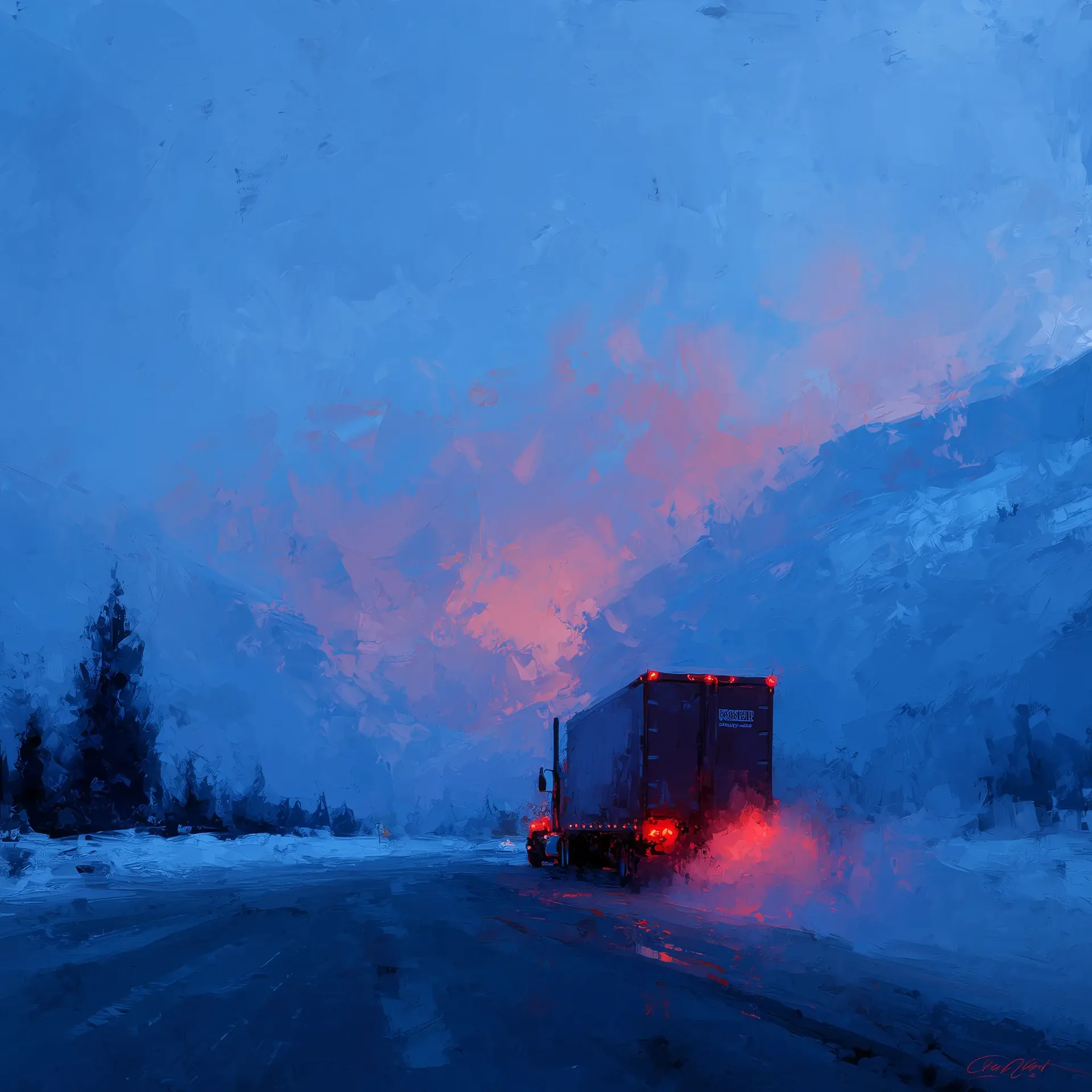 An Oway truck on the highway.